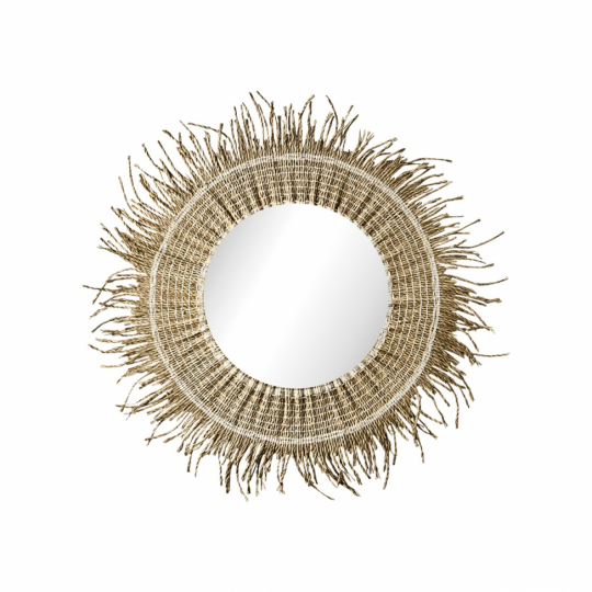 Specchio 'Stina' rotondo 60cm - Naturale