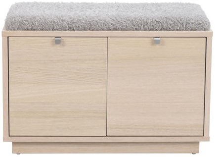 Panca 'Confetti' 70cm - Bianco pigmentato/Grigio chiaro