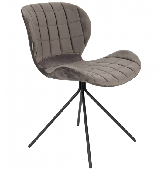 Sedia 'Omg' - Velluto/Grigio