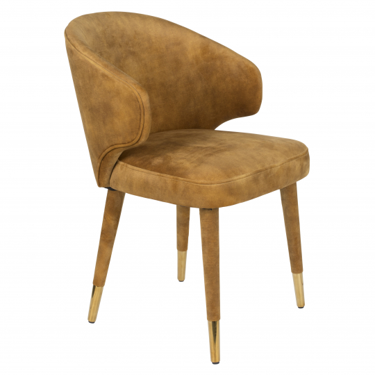 Sedia 'Lunar' in velluto - Rame