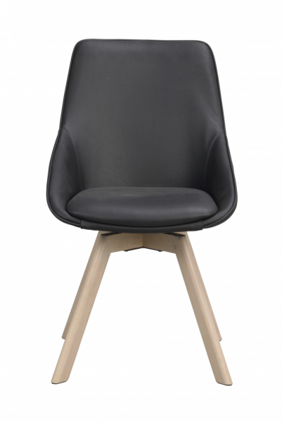 Sedia 'Alison' Pelle - Nero/bianco pigmentato