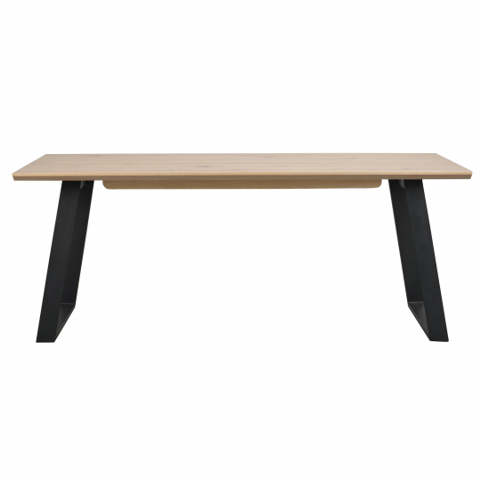 Tavolo da pranzo 'Melville' 210x95cm - Rovere sbiancato/Nero