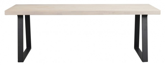 Tavolo da pranzo 'Brooklyn' 220x95cm - Rovere bianco/Nero Piedi a U