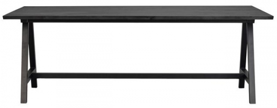Tavolo da pranzo 'Carradale' 220x100cm - Nero/A-gamba