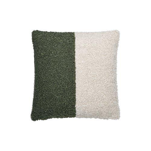 Fodera per cuscino 'Teddy' 45x45 - Verde/Bianco
