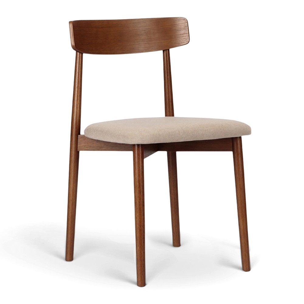 Sedia 'Ystad' - Noce/Beige