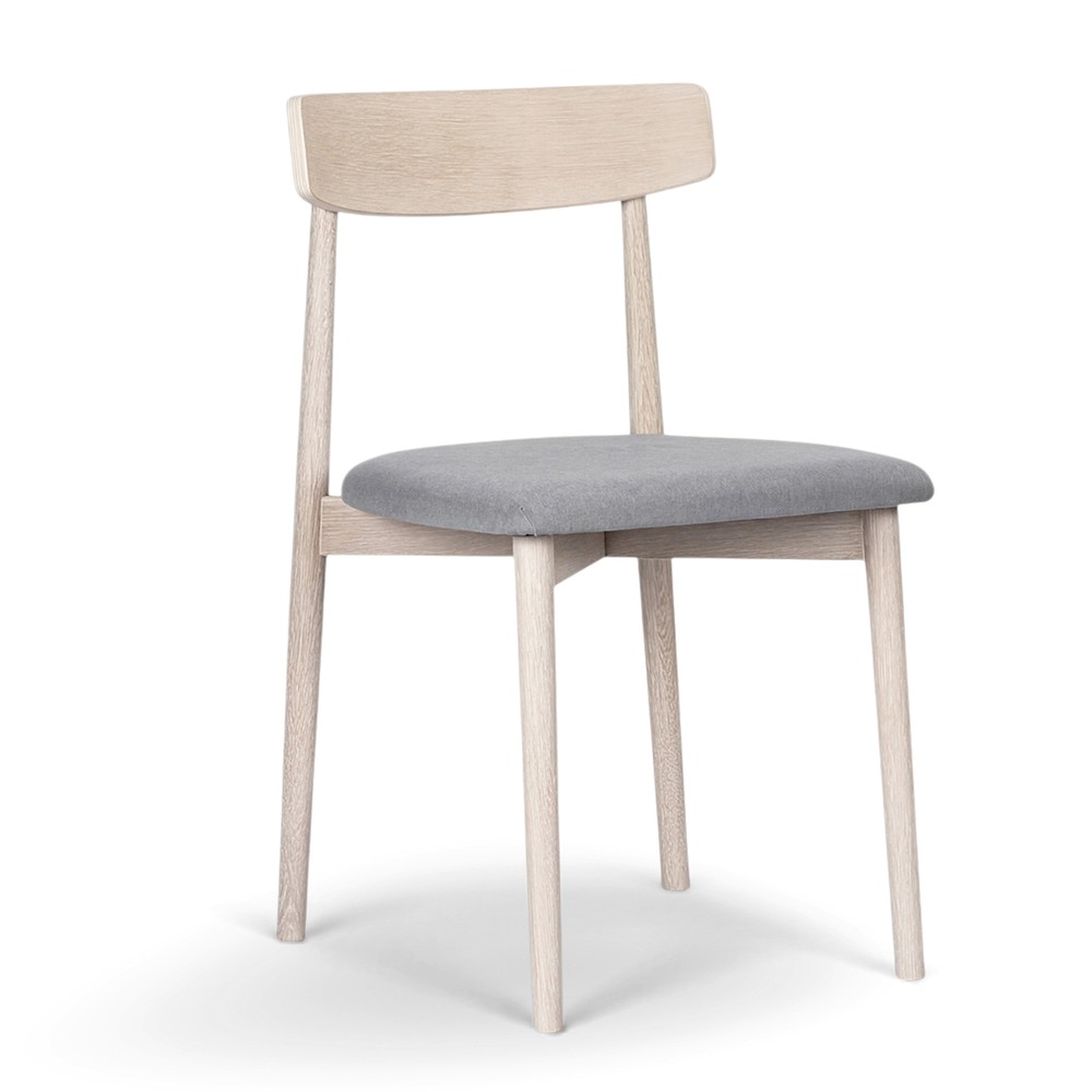 Sedia 'Ystad' - Rovere bianco/Grigio