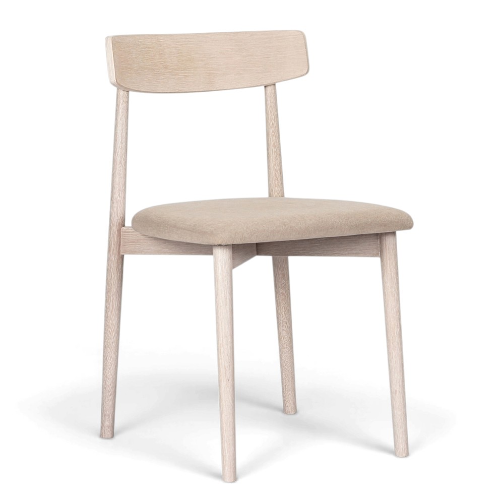 Sedia 'Ystad' - Rovere bianco/Beige
