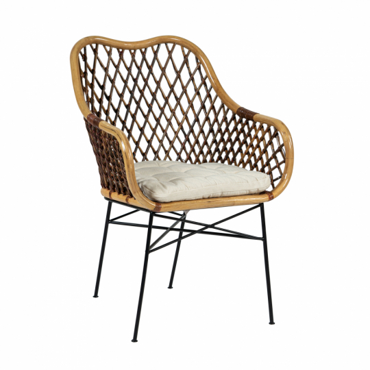 Sedia 'Lauren' - Naturale/Nero