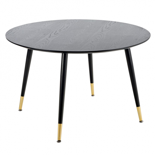 Tavolo da pranzo 'Noir' Rotondo 120cm - Nero/Oro