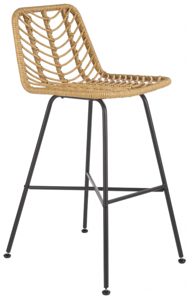 Sgabello 'Cane' - Naturale/Nero