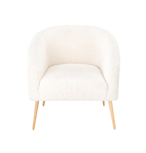 Poltrona 'Lugnet' - Crema/Naturale