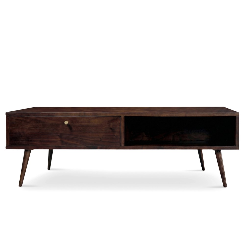 Tavolino 'Prime' - Noce/Ottone