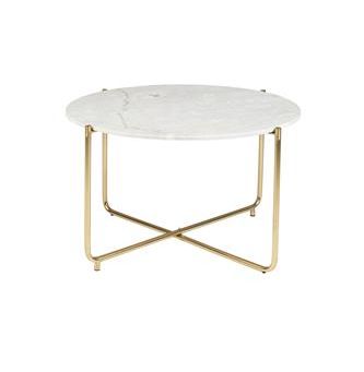 Tavolino 'Timpa' Rotondo 70cm - Marmo/Oro