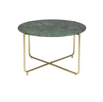 Tavolino 'Timpa' Rotondo 70cm - Marmo verde/Oro