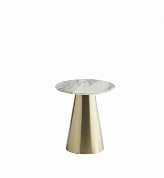 Tavolino 'Iron' Rotondo 40cm - Ottone/marmo