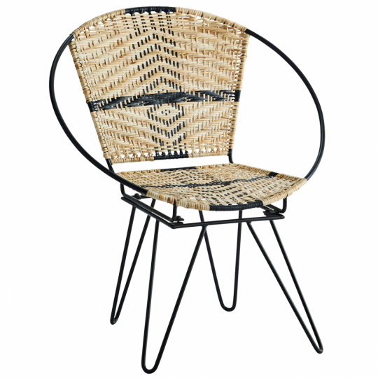 Poltrona 'Iron' - Nero/naturale