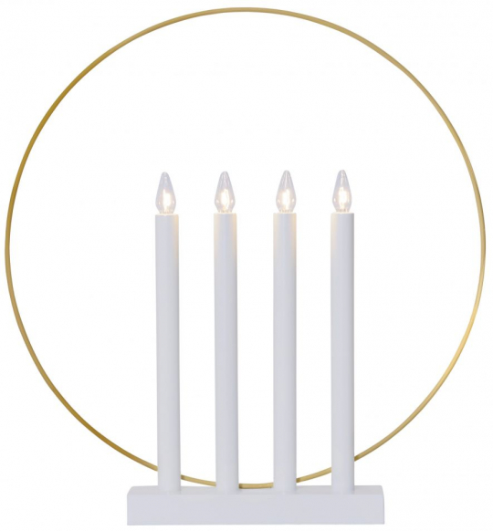 Candelabro dell'Avvento 'Glory' - Bianco/Oro