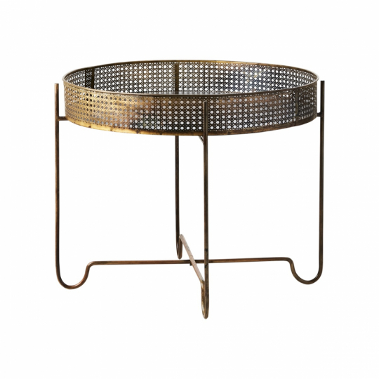 Tavolino laterale 'Thomas L' - Ottone/ferro