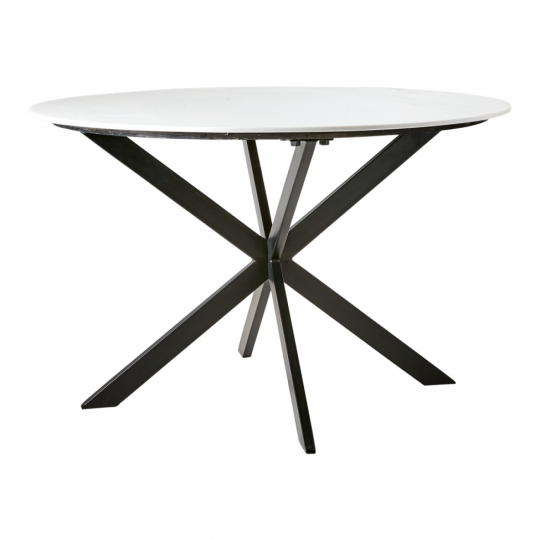Tavolo da pranzo 'Milan' rotondo 120cm - Bianco/nero