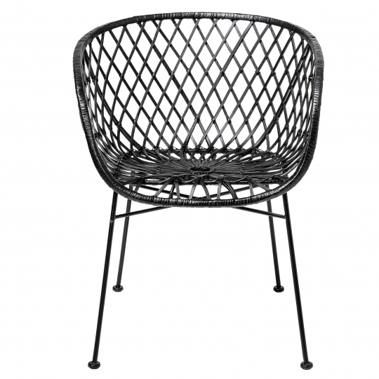 Poltrona 'Kama' - Nera/Rattan