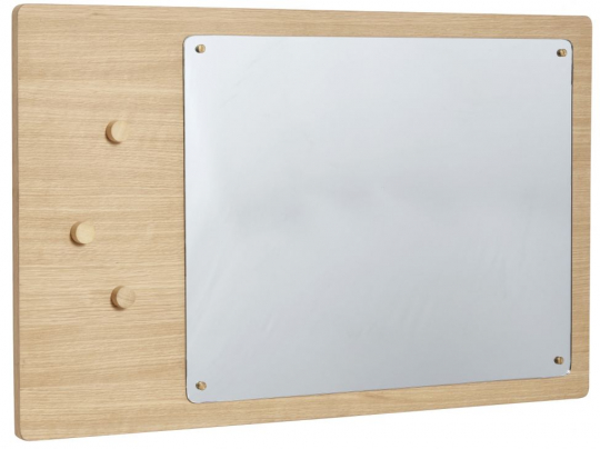 Specchio da parete con magneti 'Split' 80x50cm - Rovere