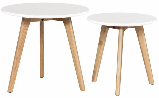 Tavolino da caffè 'Lycke' 2 pezzi - Bianca