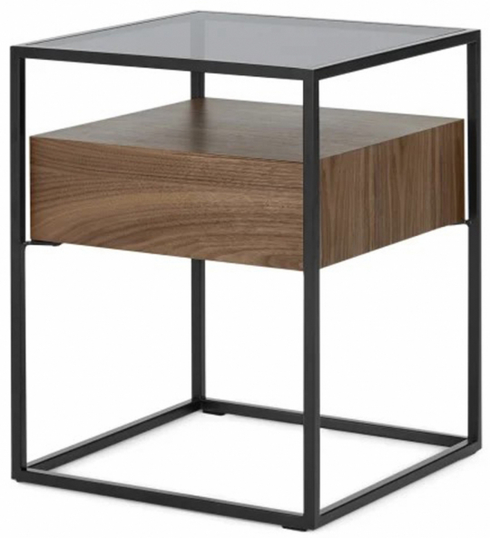 Comodino 'Detroit' - Noce/Nero