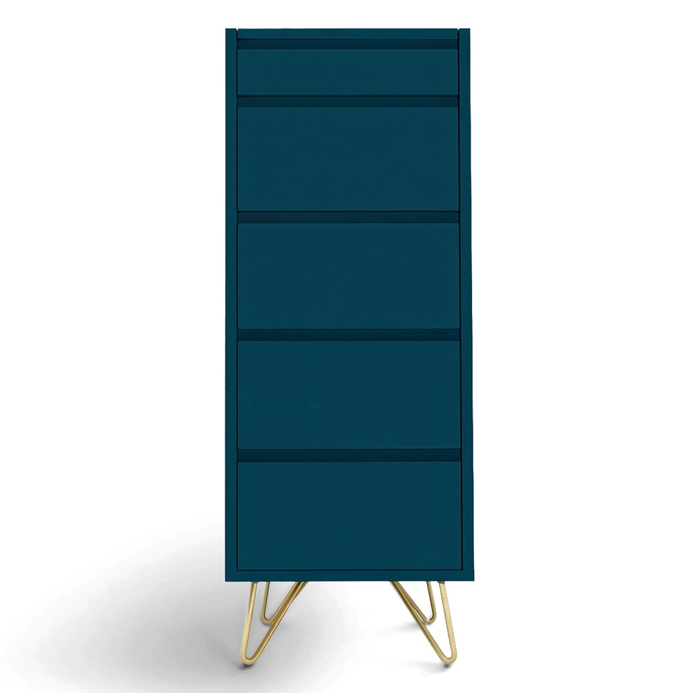 Cassettiera 'Elle' 45x110 - Turchese/Ottone