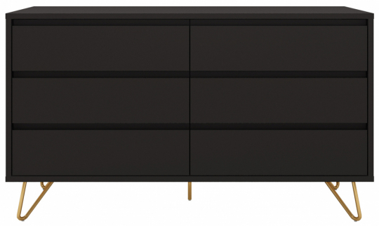 Cassettiera 'Elle' 120x70 - Nero/Ottone
