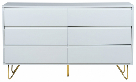 Cassettiera 'Elle' 120x70 - Bianco/Ottone