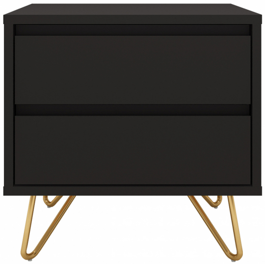 Comodino 'Elle' - Nero/Ottone