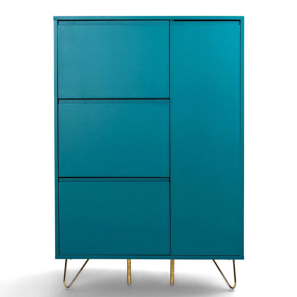 Scarpiera 'Elle' - Turchese/Ottone