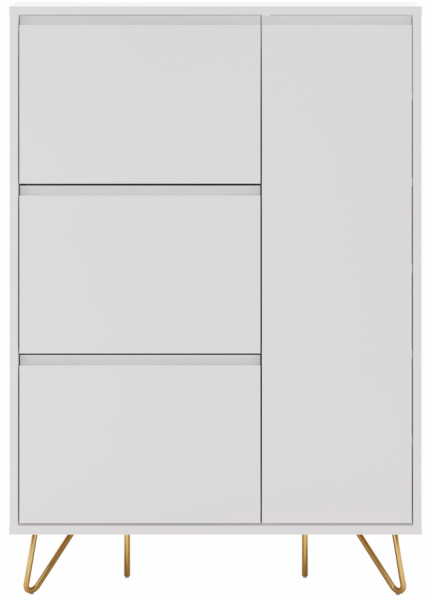 Scarpiera 'Elle' - Bianco/Ottone