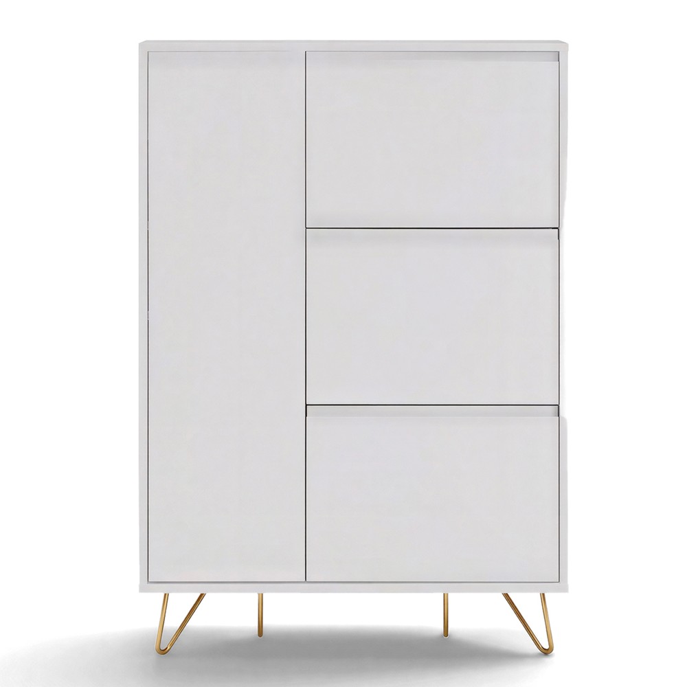 Scarpiera 'Elle' - Bianco/Ottone
