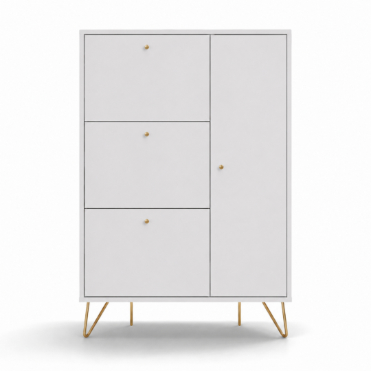 Scarpiera 'Elle' - Bianco/Ottone