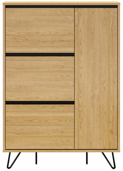 Scarpiera 'Elle' - Rovere/Nero