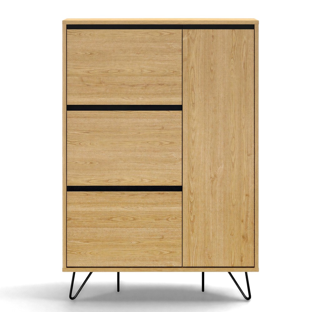Scarpiera 'Elle' - Rovere/Nero