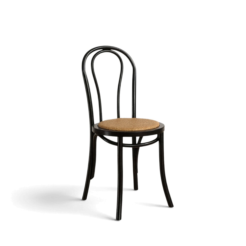 Sedia 'Bistro' - Rattan/Nero