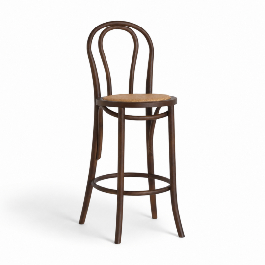 Sgabello da bar 'Bistro' - Noce/Rattan