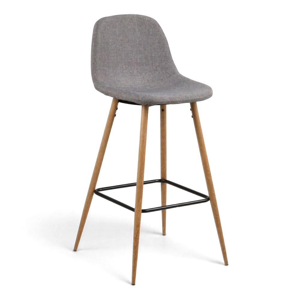 Sgabello 'Soller' - Naturale/Grigio chiaro