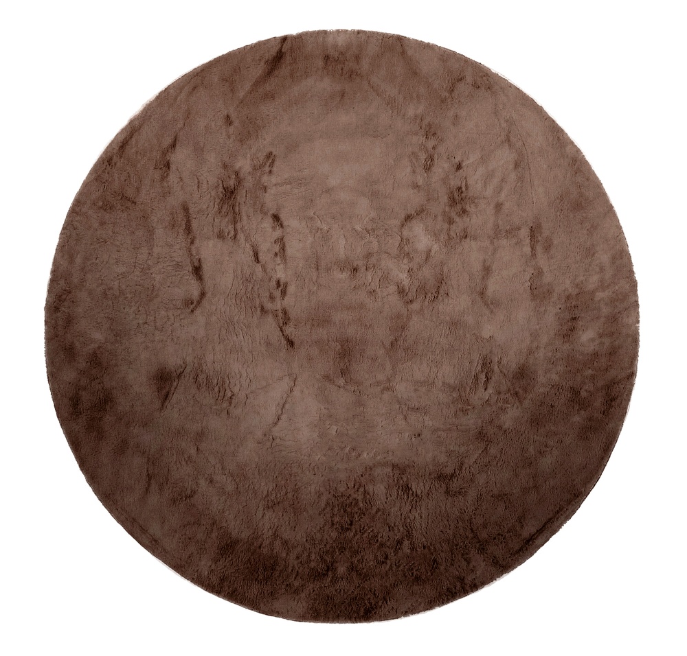 Tappeto rotondo 'Aranga Super Soft' - Marrone scuro