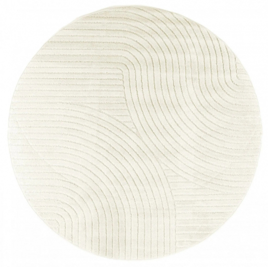 Tappeto rotondo 'Devon' - Crema