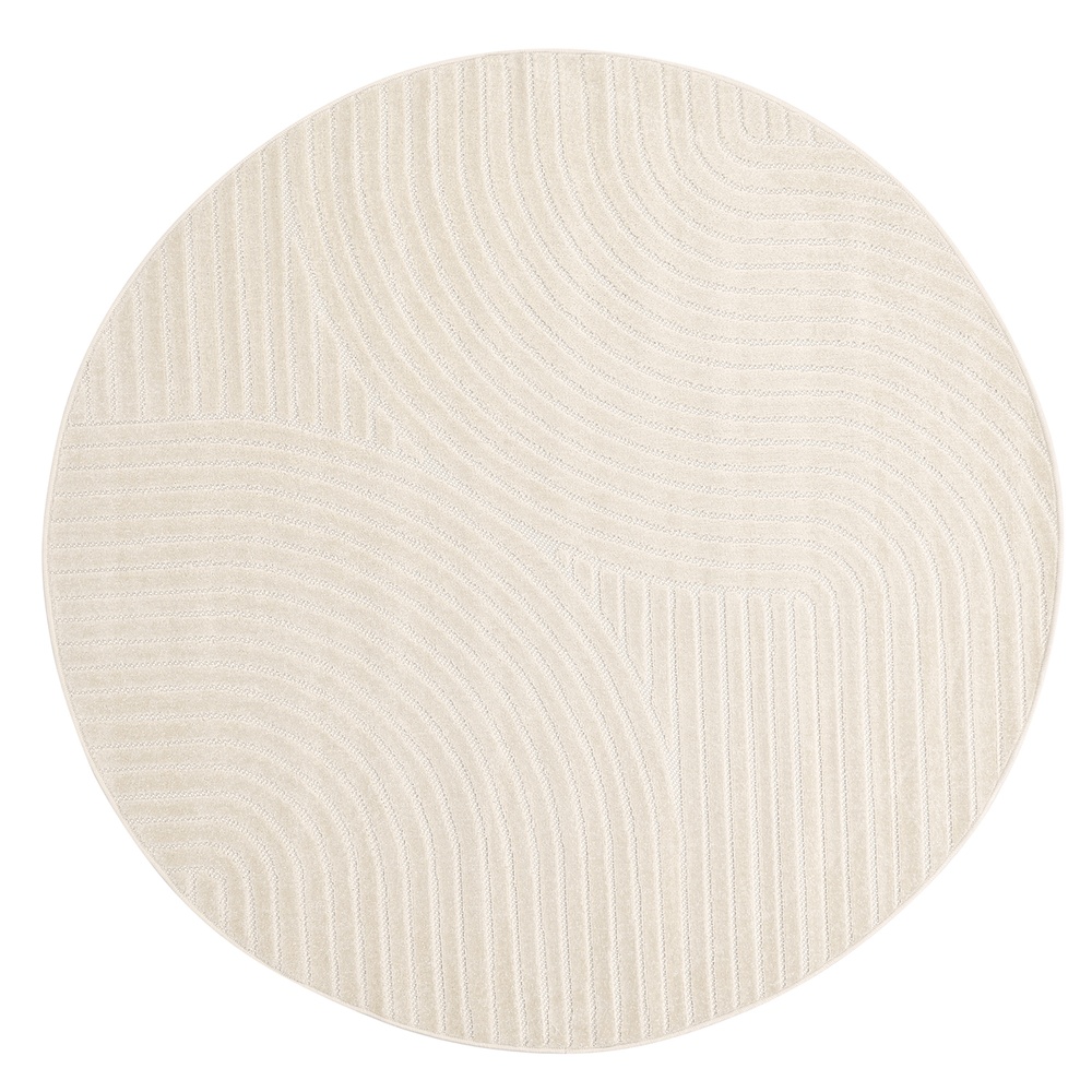 Tappeto rotondo 'Devon' - Crema