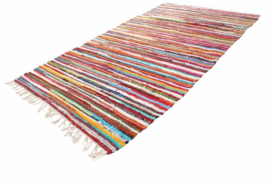Tappeto di stracci 'Happy' - Multicolore