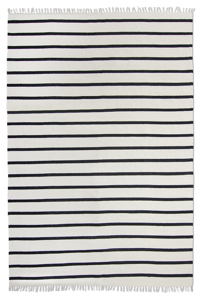 Tappeto in cotone 'Helle' - Bianco/Nero