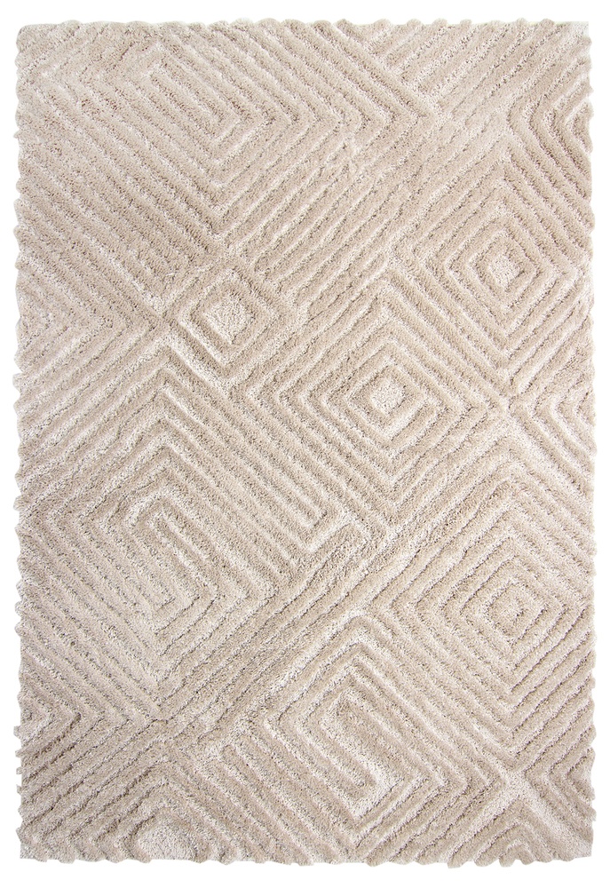 Tappeto a pelo lungo 'Monti' - Beige