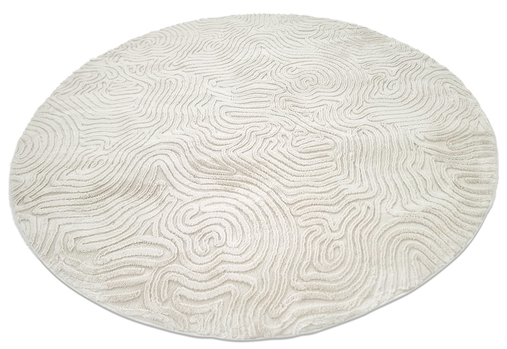 Tappeto rotondo 'Amora' - Bianco