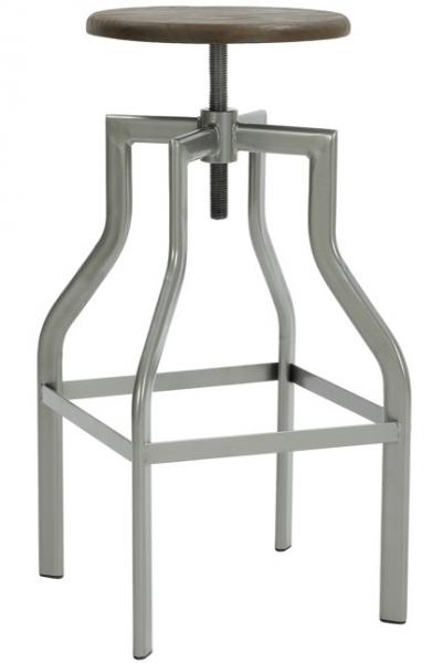 Sgabello 'Forshaga' - Argento/Naturale