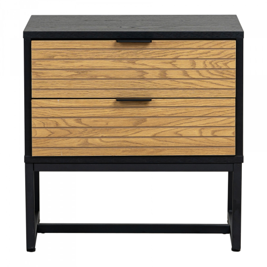 Comodino 'Line' - Rovere/Nero